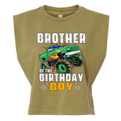 monster truck family matching brother of the birthday Garment-Dyed Women's Muscle Tee