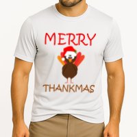 Merry Thankmas Funny Thanksgiving Turkey Cooling Performance Crew T-Shirt