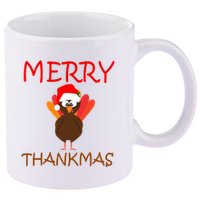 Merry Thankmas Funny Thanksgiving Turkey 11oz C Handle Ceramic Mug