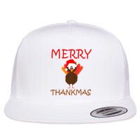 Merry Thankmas Funny Thanksgiving Turkey Flatbill Hat
