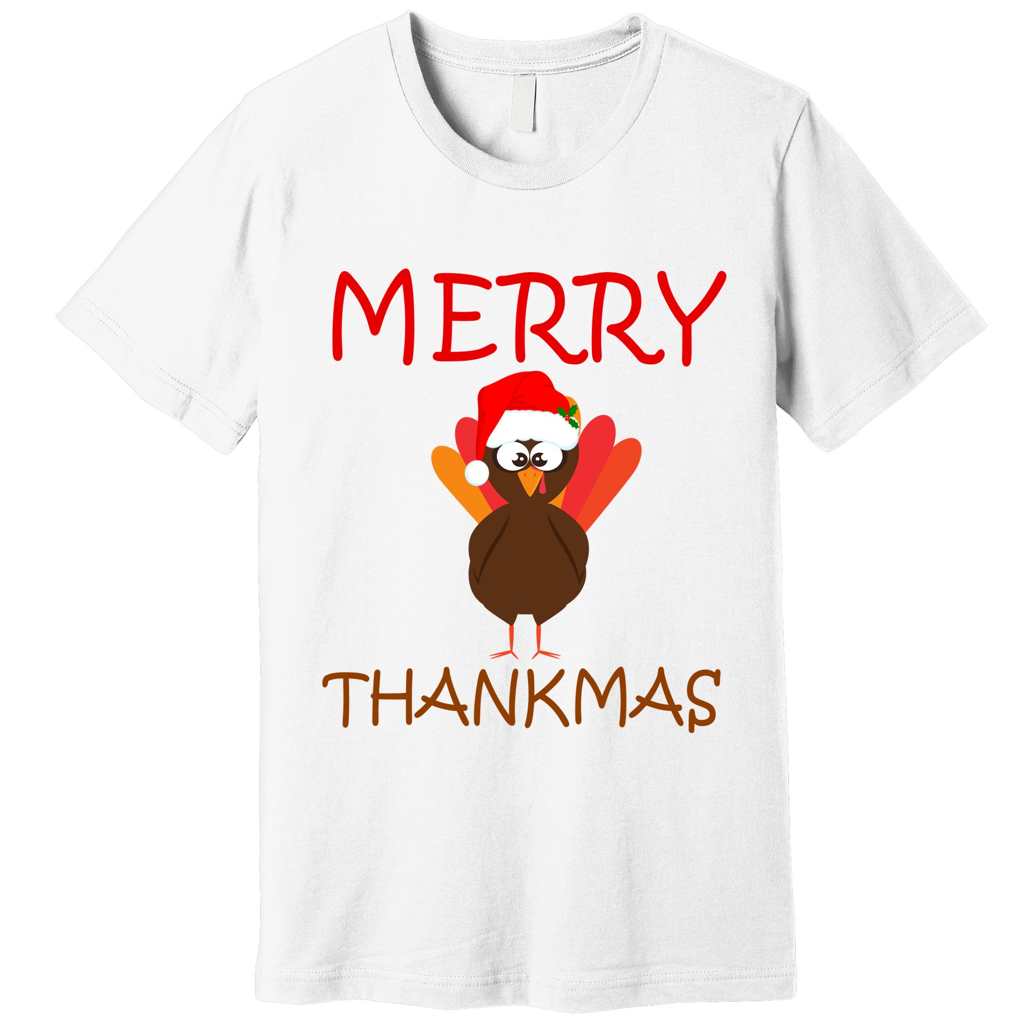 Merry Thankmas Funny Thanksgiving Turkey Premium T-Shirt