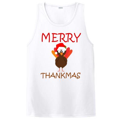 Merry Thankmas Funny Thanksgiving Turkey PosiCharge Competitor Tank