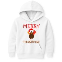 Merry Thankmas Funny Thanksgiving Turkey Kids Hoodie