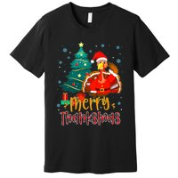 Merry Thanksmas Funny Turkey Santa Christmas Thanksgiving Premium T-Shirt