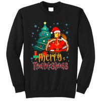 Merry Thanksmas Funny Turkey Santa Christmas Thanksgiving Tall Sweatshirt