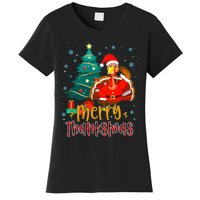 Merry Thanksmas Funny Turkey Santa Christmas Thanksgiving Women's T-Shirt