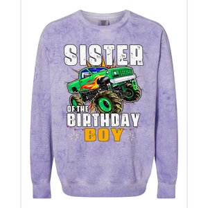 monster truck family matching sister of the birthday Colorblast Crewneck Sweatshirt