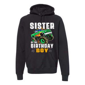 monster truck family matching sister of the birthday Premium Hoodie