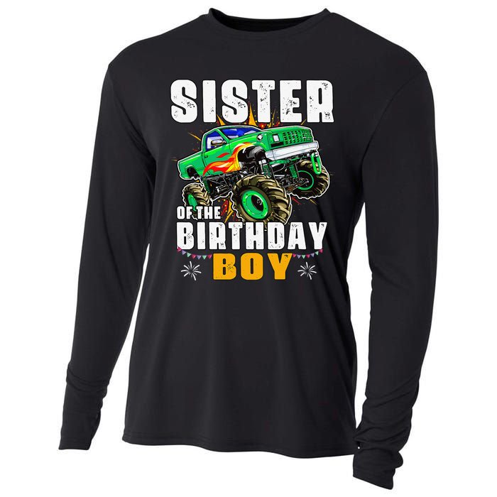 monster truck family matching sister of the birthday Cooling Performance Long Sleeve Crew