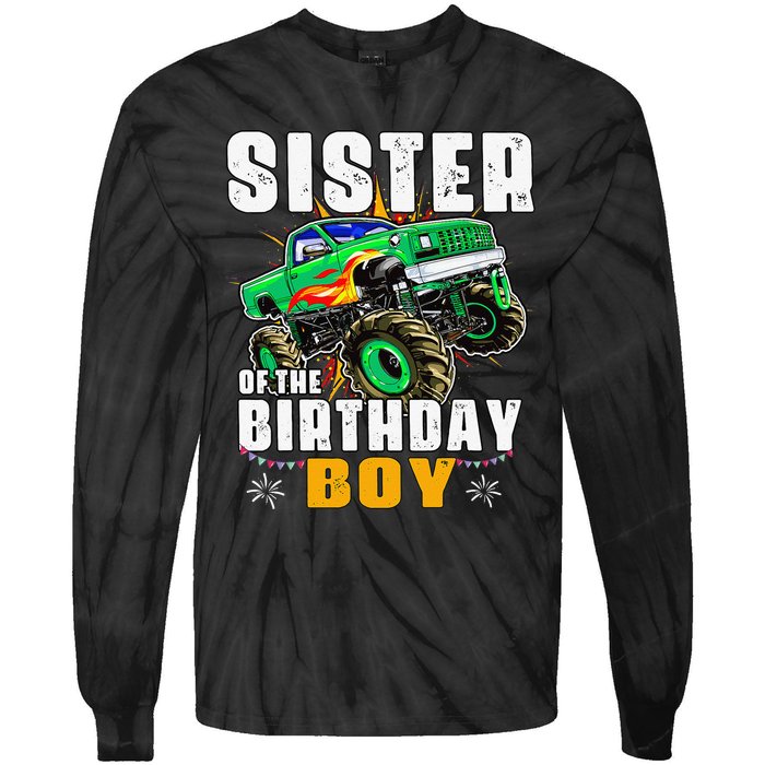 monster truck family matching sister of the birthday Tie-Dye Long Sleeve Shirt