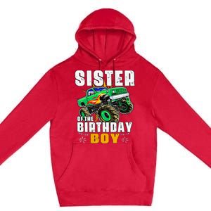 monster truck family matching sister of the birthday Premium Pullover Hoodie