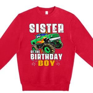 monster truck family matching sister of the birthday Premium Crewneck Sweatshirt