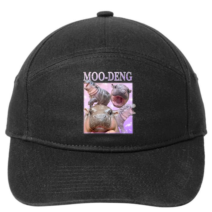 Moodeng The Famous Baby Pigmy Hippo Moodeng 7-Panel Snapback Hat