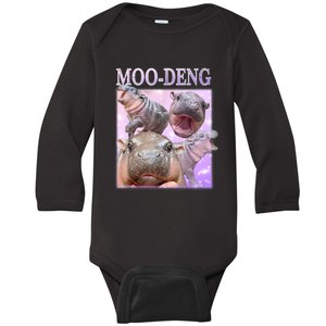 Moodeng The Famous Baby Pigmy Hippo Moodeng Baby Long Sleeve Bodysuit