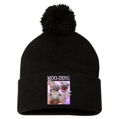 Moodeng The Famous Baby Pigmy Hippo Moodeng Pom Pom 12in Knit Beanie