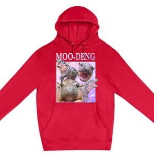 Moodeng The Famous Baby Pigmy Hippo Moodeng Premium Pullover Hoodie