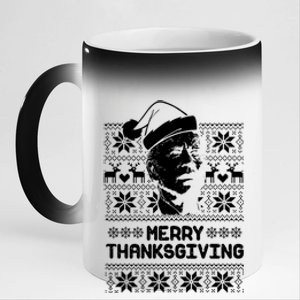 Merry Thanksgiving Funny Joe Biden Ugly Christmas 11oz Black Color Changing Mug