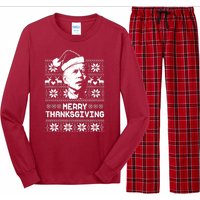 Merry Thanksgiving Funny Joe Biden Ugly Christmas Long Sleeve Pajama Set