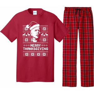 Merry Thanksgiving Funny Joe Biden Ugly Christmas Pajama Set