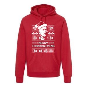 Merry Thanksgiving Funny Joe Biden Ugly Christmas Premium Hoodie