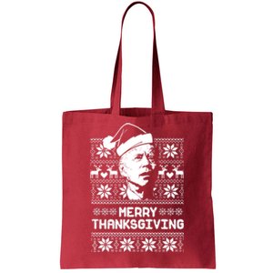 Merry Thanksgiving Funny Joe Biden Ugly Christmas Tote Bag