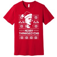 Merry Thanksgiving Funny Joe Biden Ugly Christmas Premium T-Shirt