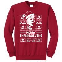 Merry Thanksgiving Funny Joe Biden Ugly Christmas Tall Sweatshirt