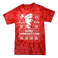 Merry Thanksgiving Funny Joe Biden Ugly Christmas Tie-Dye T-Shirt