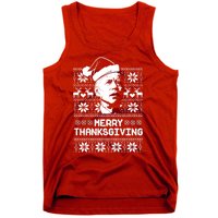 Merry Thanksgiving Funny Joe Biden Ugly Christmas Tank Top