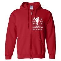 Merry Thanksgiving Funny Joe Biden Ugly Christmas Full Zip Hoodie