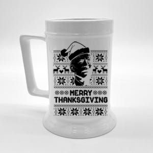 Merry Thanksgiving Funny Joe Biden Ugly Christmas Beer Stein