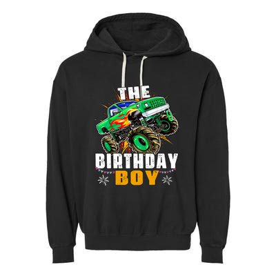 Monster Truck Family Matching The Birthday Boy Garment-Dyed Fleece Hoodie