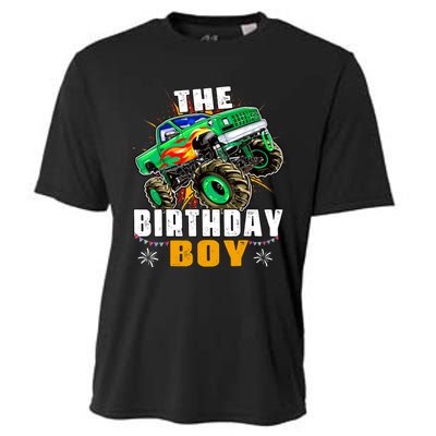 Monster Truck Family Matching The Birthday Boy Cooling Performance Crew T-Shirt