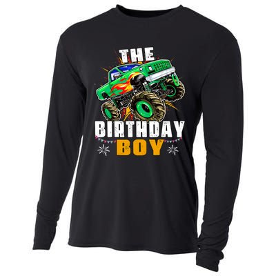 Monster Truck Family Matching The Birthday Boy Cooling Performance Long Sleeve Crew