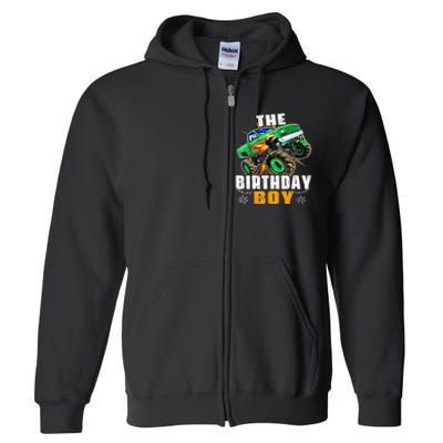 Monster Truck Family Matching The Birthday Boy Full Zip Hoodie