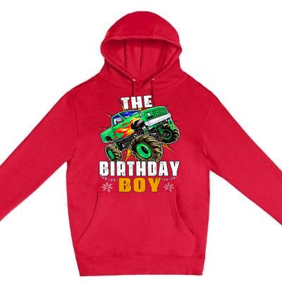 Monster Truck Family Matching The Birthday Boy Premium Pullover Hoodie