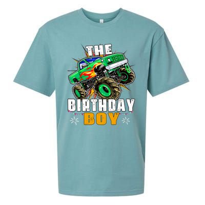 Monster Truck Family Matching The Birthday Boy Sueded Cloud Jersey T-Shirt