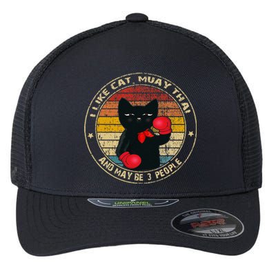 Muay Thai Funny Cat Kickboxing Thailand Boxing Cat Boxing Flexfit Unipanel Trucker Cap