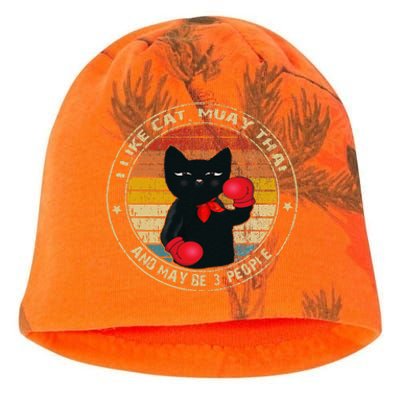 Muay Thai Funny Cat Kickboxing Thailand Boxing Cat Boxing Kati - Camo Knit Beanie