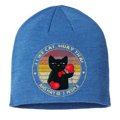 Muay Thai Funny Cat Kickboxing Thailand Boxing Cat Boxing Sustainable Beanie