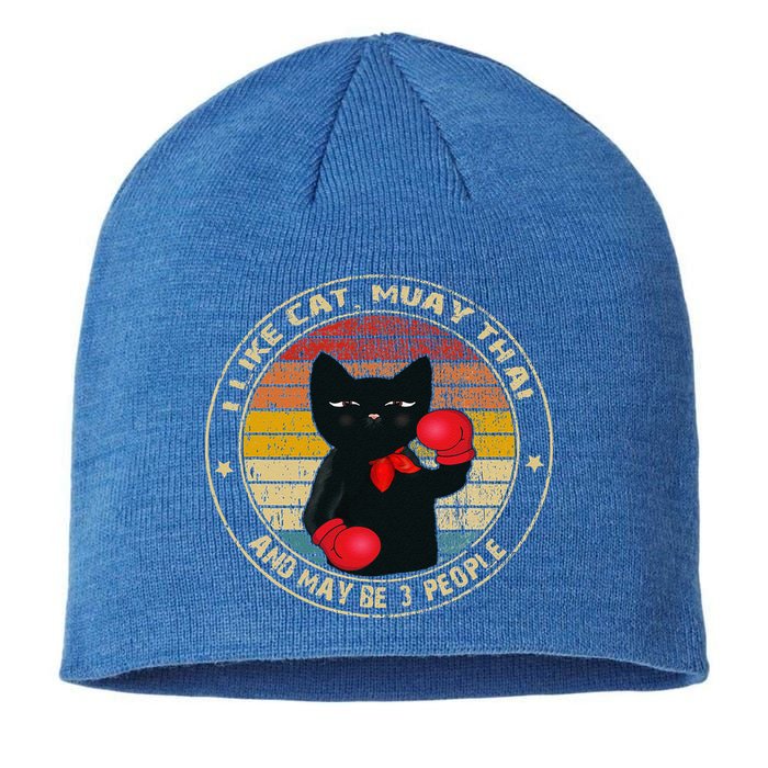 Muay Thai Funny Cat Kickboxing Thailand Boxing Cat Boxing Sustainable Beanie