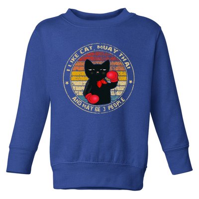 Muay Thai Funny Cat Kickboxing Thailand Boxing Cat Boxing Toddler Sweatshirt