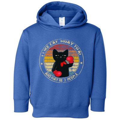 Muay Thai Funny Cat Kickboxing Thailand Boxing Cat Boxing Toddler Hoodie