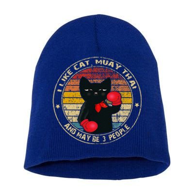 Muay Thai Funny Cat Kickboxing Thailand Boxing Cat Boxing Short Acrylic Beanie