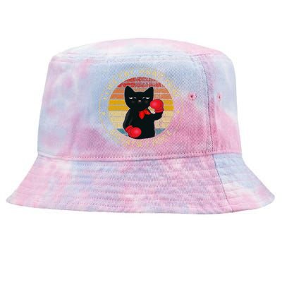 Muay Thai Funny Cat Kickboxing Thailand Boxing Cat Boxing Tie-Dyed Bucket Hat