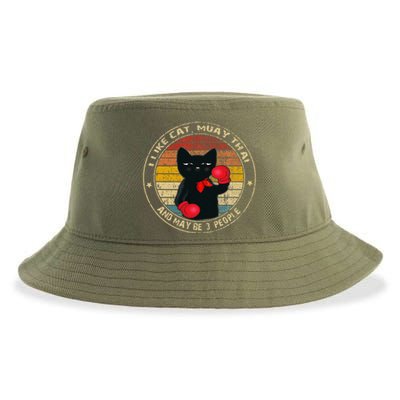 Muay Thai Funny Cat Kickboxing Thailand Boxing Cat Boxing Sustainable Bucket Hat