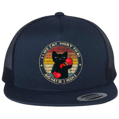 Muay Thai Funny Cat Kickboxing Thailand Boxing Cat Boxing Flat Bill Trucker Hat