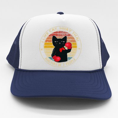 Muay Thai Funny Cat Kickboxing Thailand Boxing Cat Boxing Trucker Hat