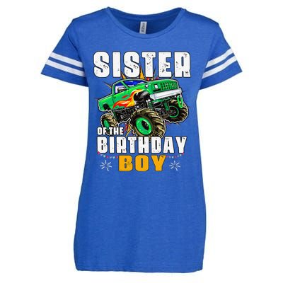 monster truck family matching sister of the birthday Enza Ladies Jersey Football T-Shirt