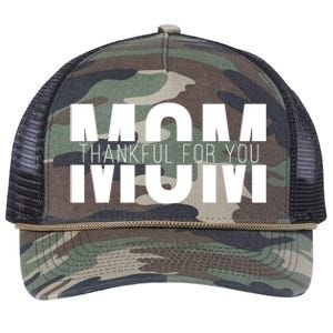 Mom Thankful For You Mothers Day Retro Rope Trucker Hat Cap